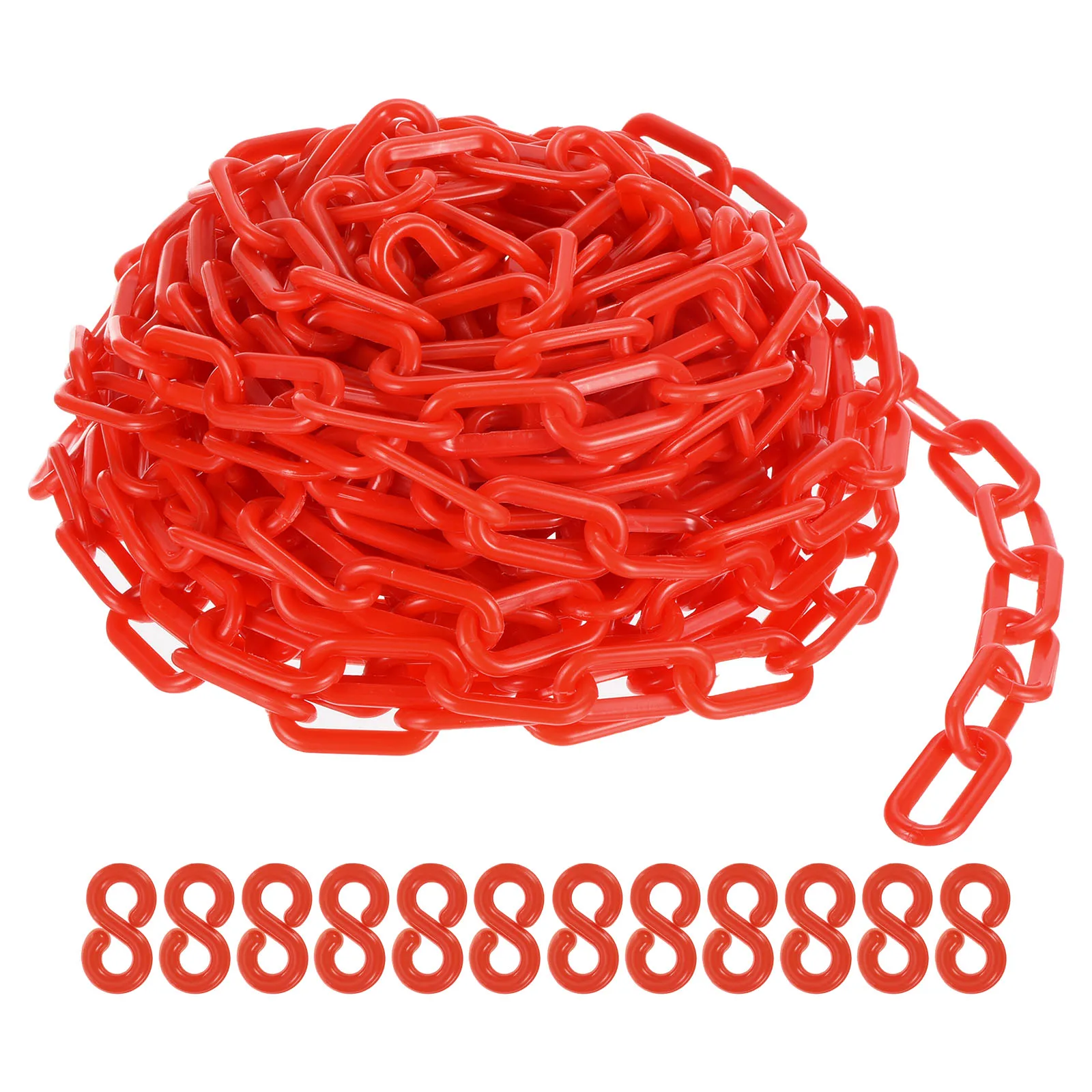 50/100Foot Plastic Chain Links 2inch Safety Barrier Chain Red for Crowd Control Queue Line Gate Construction Site and Decoration