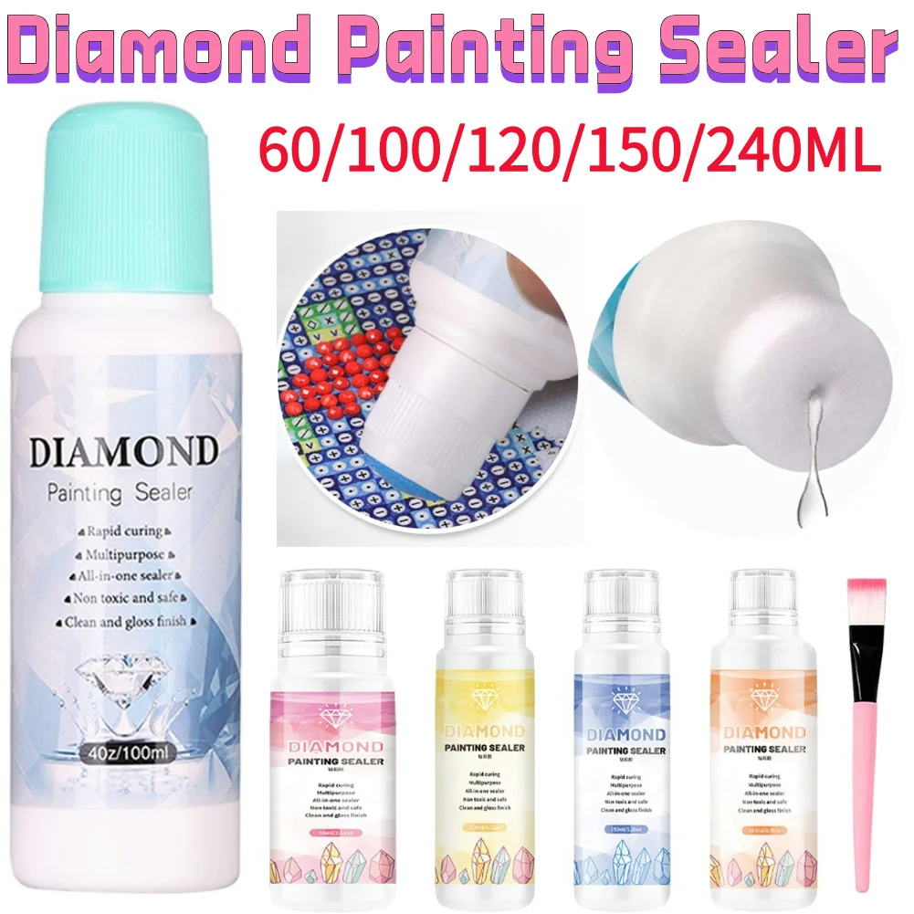 100ml Diamond Painting Conserver Permanent Hold Shine Effect Sealer For All 5D Diamond Painting Brightener Drill Bottled Glue