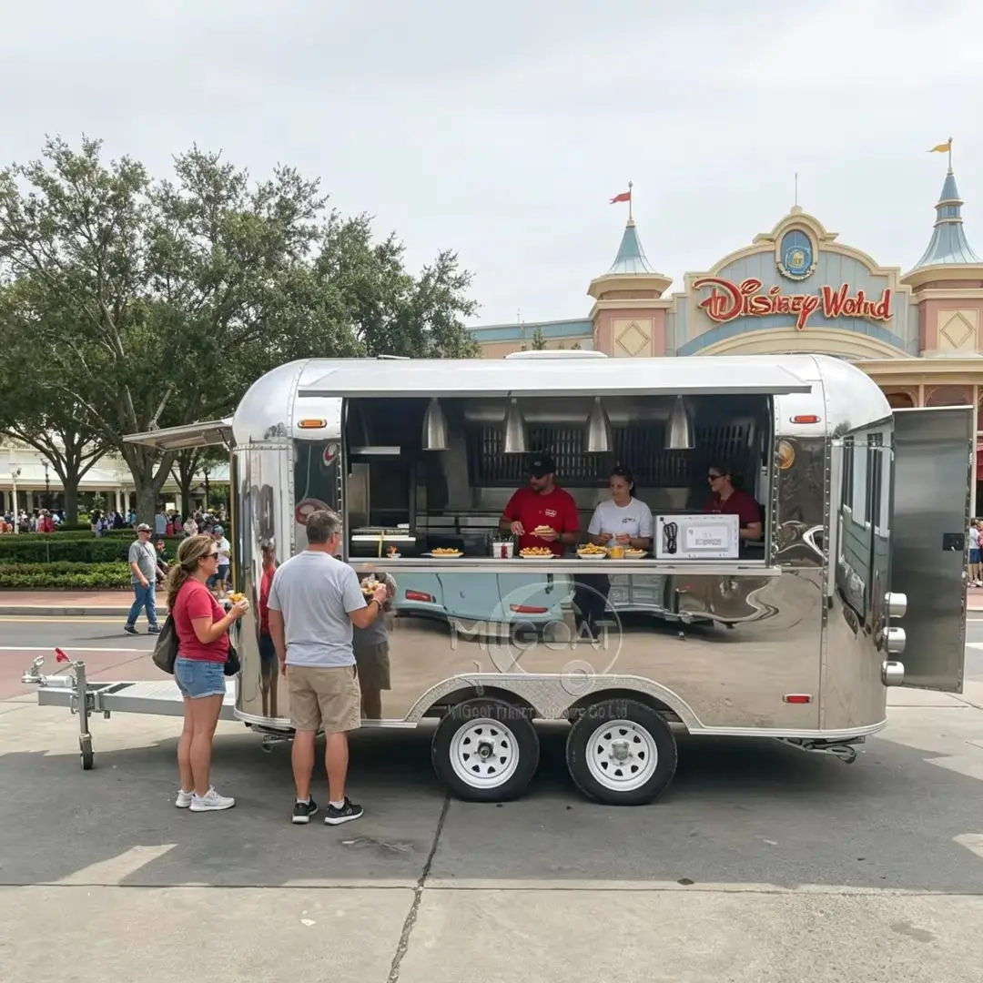 Hot Sale Mirror Food Trailer Custom Mobile Food Truck for Wedding Festival & Street Food Business