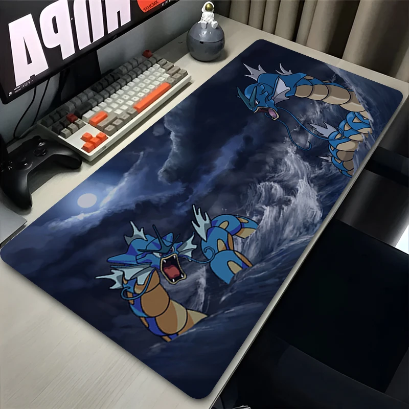Tapis de souris grand format Gamer XXL pour ordinateur portable, clavier, bureau, tapis de souris en caoutchouc, tapis de souris pour jeux, ordinateur portable, P-Pokemons Gyarados