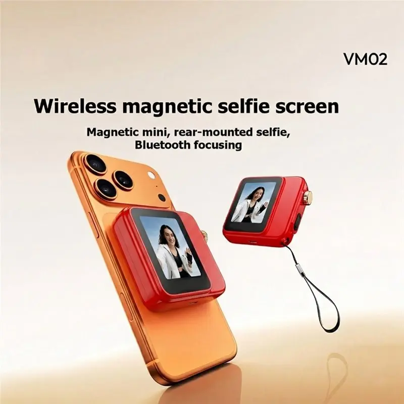 VM02 Selfie Monitor Screen Wireless Remote Control Magnetic Mirroring For Smartphone Vlog External Display Camera