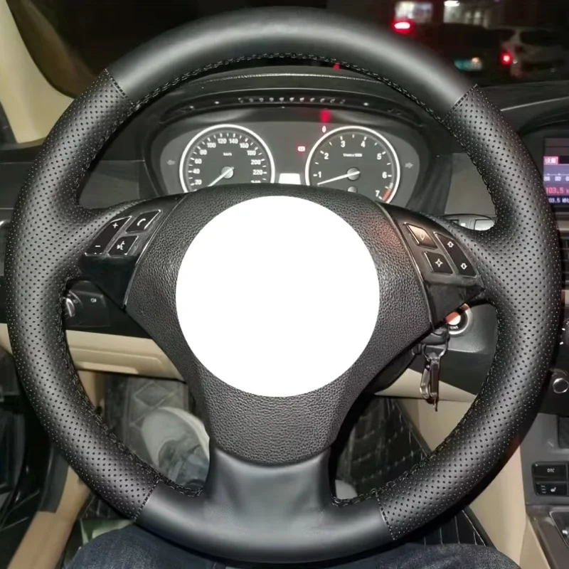 Custom DIY Artificial Leather 523 523li 525 520li 535 545i E60 Car Interior Accessories Car Steering Wheel Cover For BMW 530