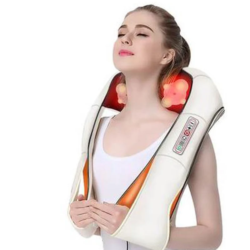 Cervical vertebra massager, lumbar vertebra neck vehicle-mounted household whole body kneading and beating with hot compress sha