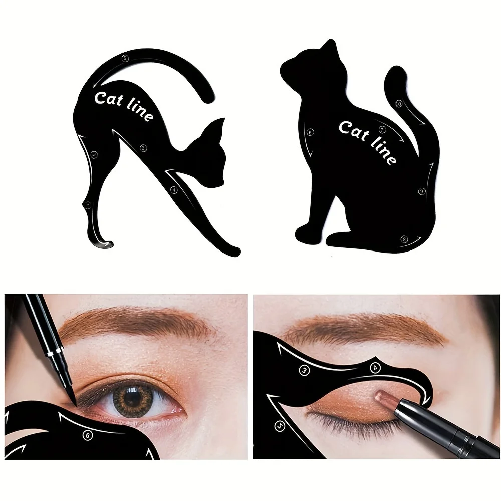 Nuovo bellissimo strumento per il trucco degli occhi grandi, eyeliner liquido nero e stencil per eyeliner per occhi di gatto, stencil per disegno di frecce per occhi, strumenti per il trucco