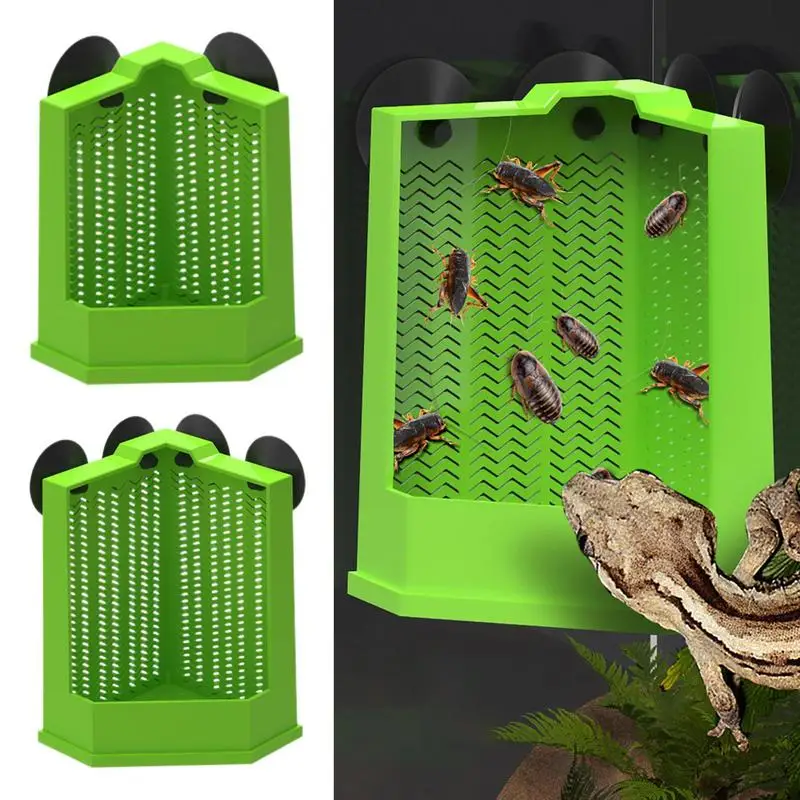 

Food Dish For Reptile Tank Reptile Dish Reptile Feeder Anti-Escape Worm Feeding Bowl With Suction Cup Reptile Food Bowl supplies