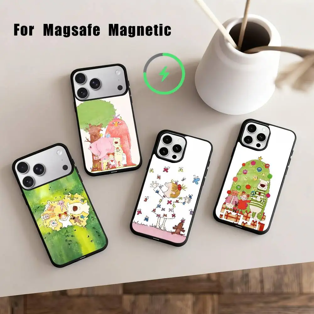 

C-COCO-chanS Cute Cartoon Art Phone Case For iPhone17,16,15,14,13,12,11 Plus,Pro Max Magnetic For Magsafe Wireless Charging