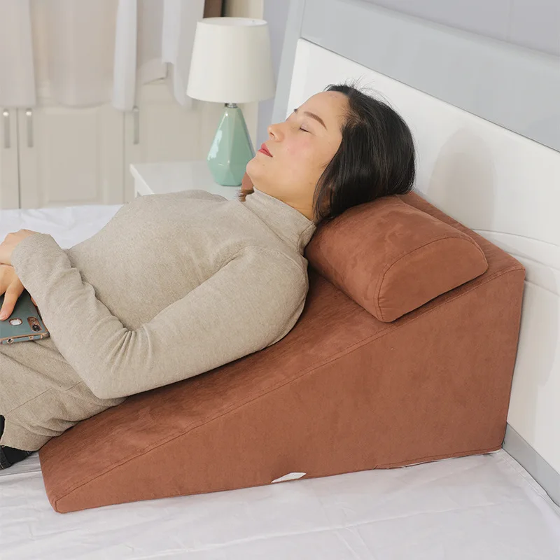 

Bed Wedge Pillow Elderly Anti-Reflux Inclined Cushion Post-Surgery Back Support Triangle Ramp for Acid Reflux Relief Home Care