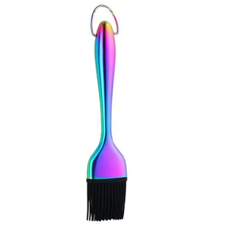 Stainless Steel Oil Brush Kitchen Pancake Silicone Brush Household Barbecue Oil Brush Lint-free Barbecue Brush Kitchen Tool