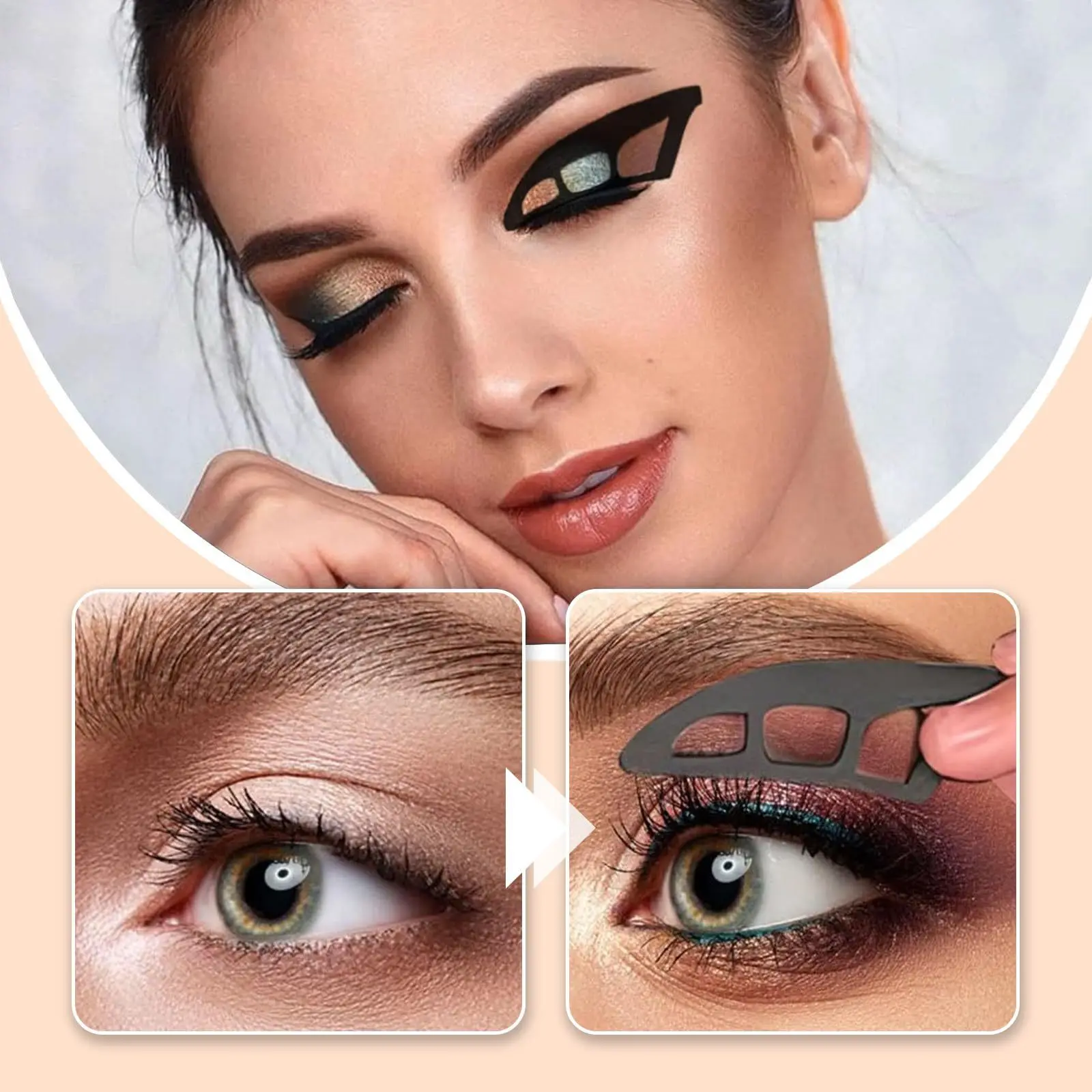 Herramienta de maquillaje rápido: juego de herramientas auxiliares para sombra de ojos, herramientas para sombra de ojos, plantillas de maquillaje rápidas, moldes para sombras de ojos