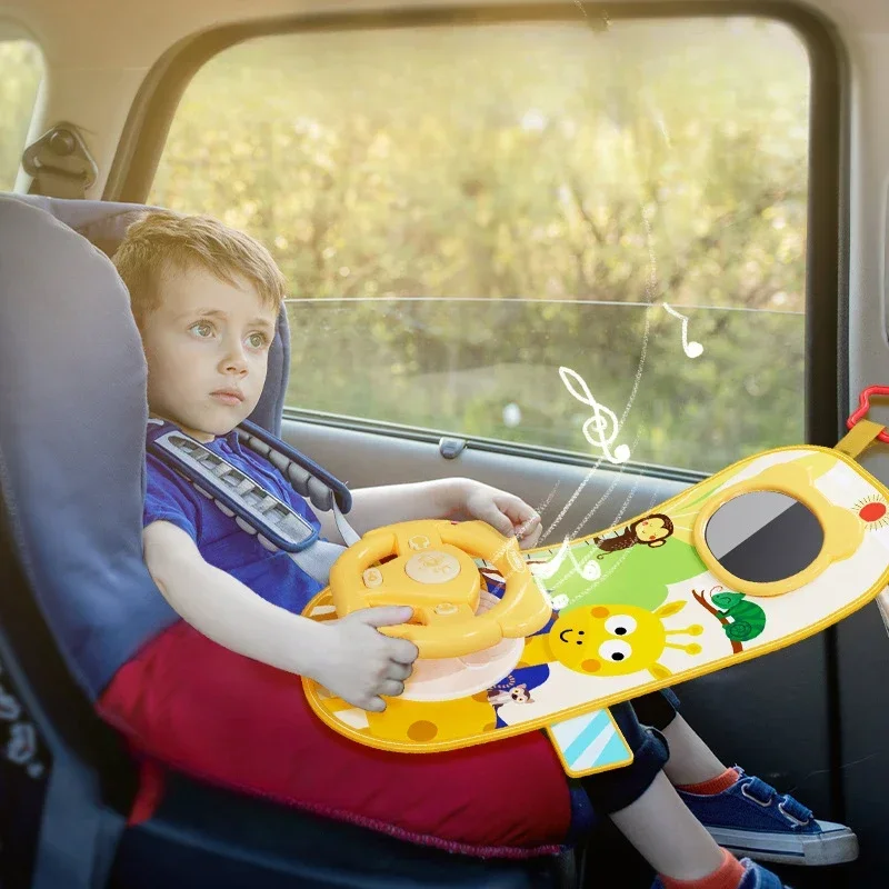 Juguetes para asiento de coche de bebé, juguete eléctrico para bebé, coche de conducción simulado, copiloto, asiento del volante, juguetes colgantes