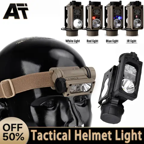 WADSN 전술 헬멧 라이트 4 모드 LED 손전등 사이드와인더 2 헬멧 램프 화이트 레드 블루 IR LED 스트로브 조명 야외 조명