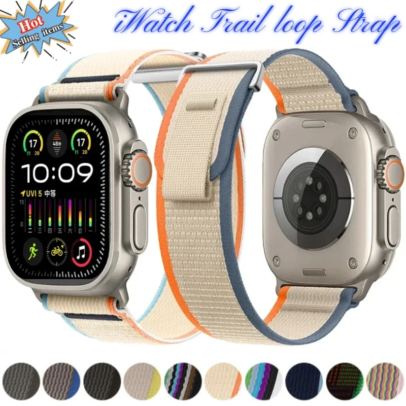 Trail Loop Strap For Apple Watch Ultra/2 49mm 10 42/46mm Nylon Bracelet Band iWatch 9 8 7 6 5 4 SE 45mm 41mm 44mm 40mm 42mm 38mm