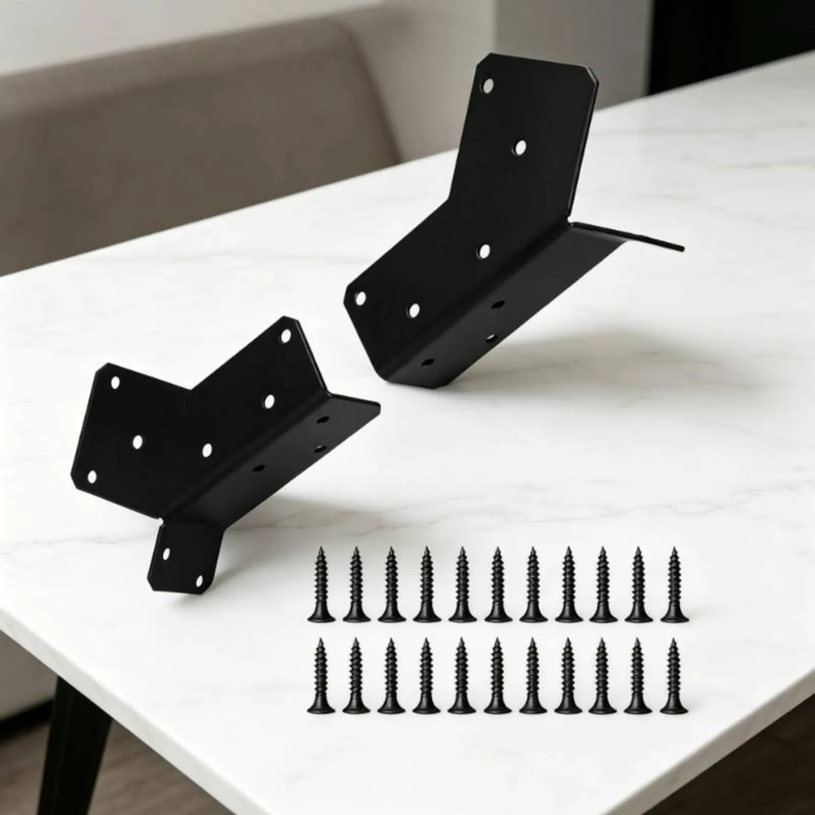 6 Pieces 45 Degree Bracket Adjustable Wood Post Connector Corner Brace Rust-Resistant Hardware Coated