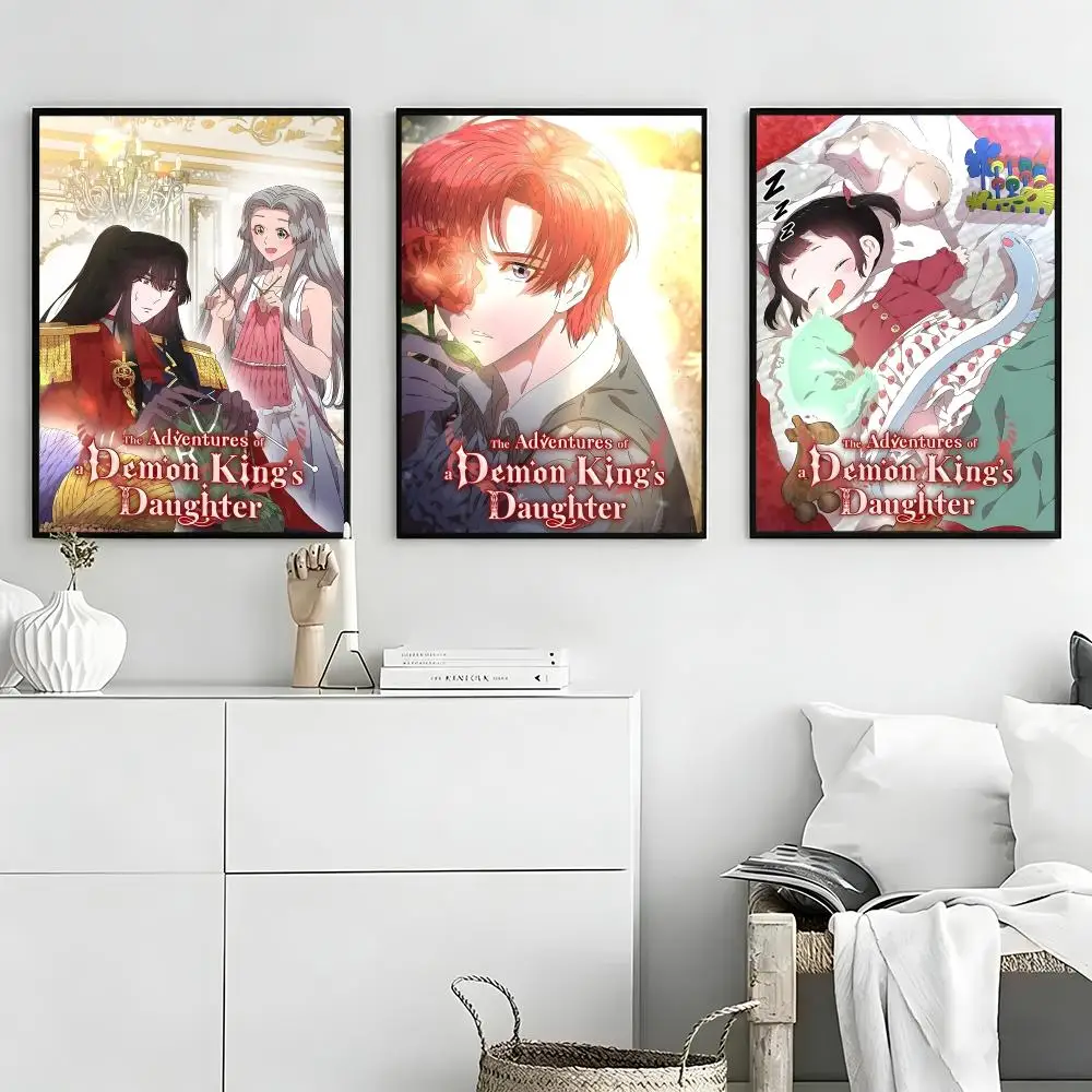 Anime The Demon King's Daughter Is Too Kind Poster Self-adhesive Art Waterproof Paper Sticker Coffee House Bar Room Wall Decor