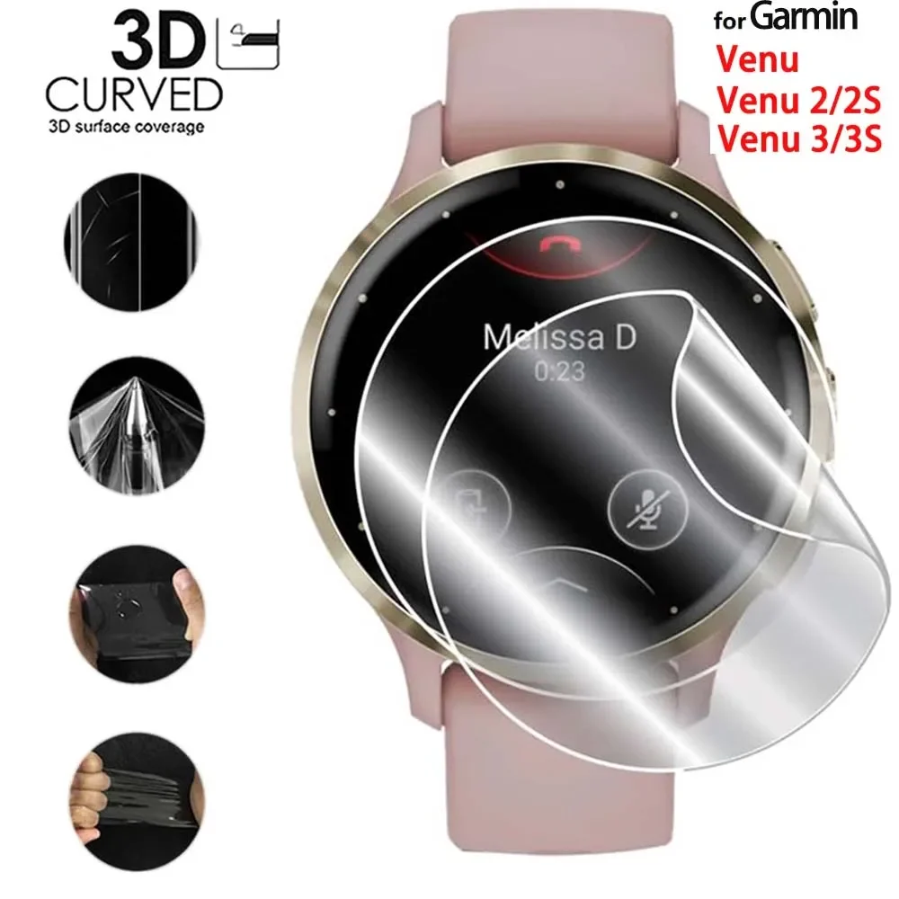 For Garmin Venu 3 3s 2 2s Full Cover HD Clear Soft Film Smart Watch Accessory For Garmin Hydrogel Screen Anti-scratch Protector