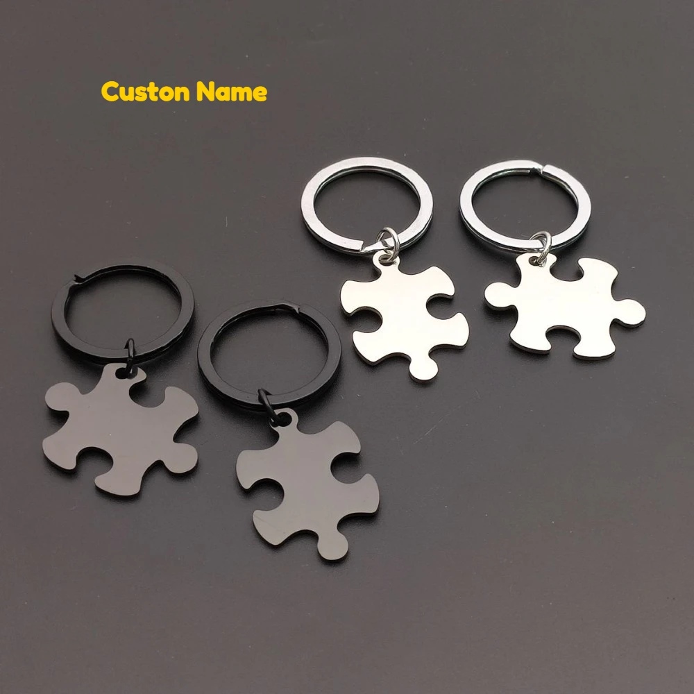 

Персонализированный парный брелок-кулон из нержавеющей стали с гравировкой по изображению, модный креативный подарок