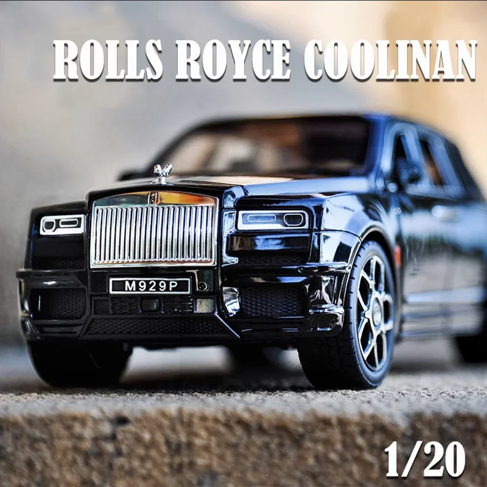

1:20 Rolls Royce Cullinan Alloy Luxy SUV Car Model Metal Diecast Large Scale Toy Car Model Simulation with Sound Light Kid Gifts