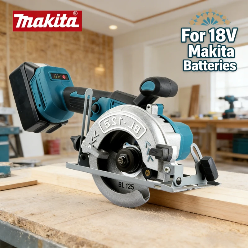 

Makita 5Inch Brushless Cordless Electric Circular Saw Handheld Multifunctional Wood Metal Cutter Power Tool Kit for 18V Battery