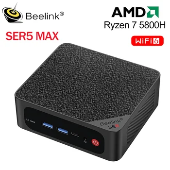 Beelink Ryzen 7 5800H/5850U SER5 Pro Max Mini PC AMD DDR4 16GB RAM 500GB SSD 5500U WiFi6 4K HD Desktop Computer SER5 Pro 5700U