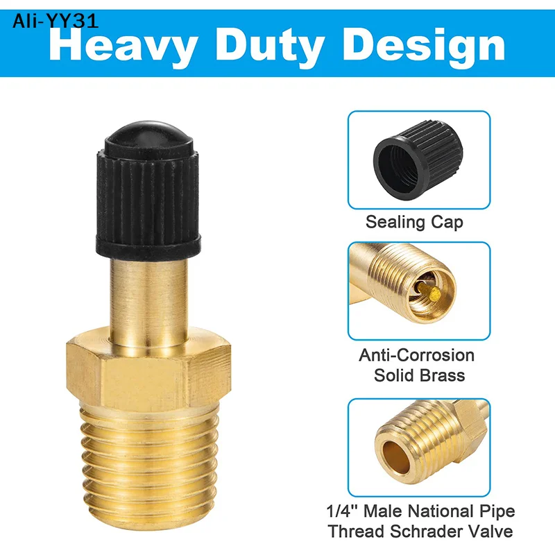 

【WG】1/4 NPT 1/8 NPT Air Compressor Tanks Fill Valve Brass Schrader Valve (M) Auto Tire Valve Core Inflator Connector