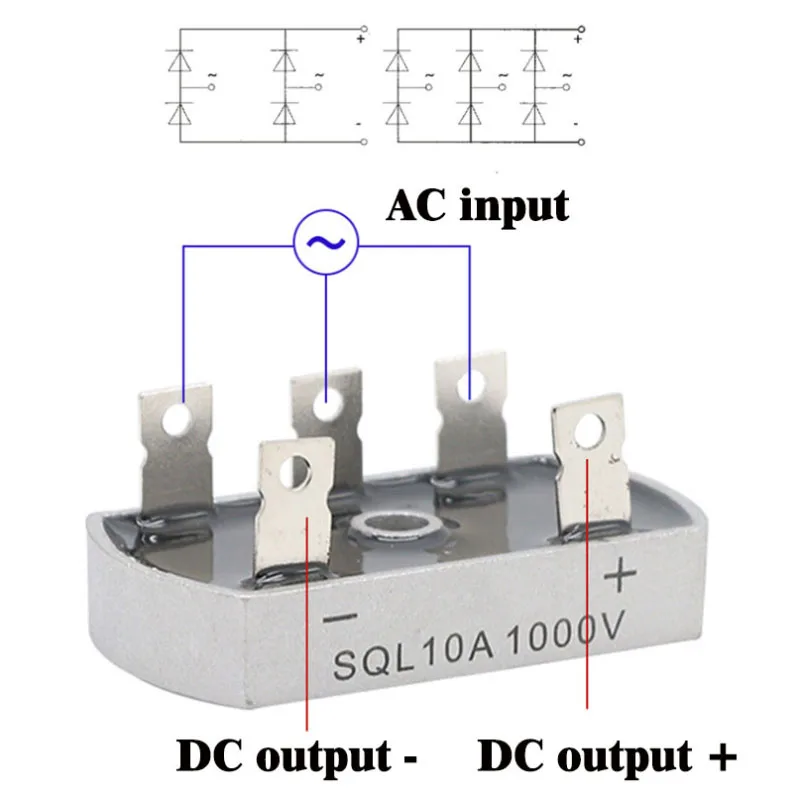 MZMW Three Phase Rectifier Bridge Diode Module Aluminum Metal Case 10A 20A 25A 35A 50A 1000V SQL5010 SQL2010 SQL3510 SQL-1010