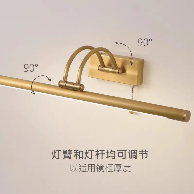 Specchio faro led bagno nero con interruttore luce lavabo di lusso senza punzonatura armadio specchio comò camera da letto