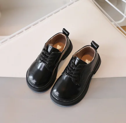 Autumn new children's leather shoes Boys' leather shoes show shoes British fashion daily girls' single shoes