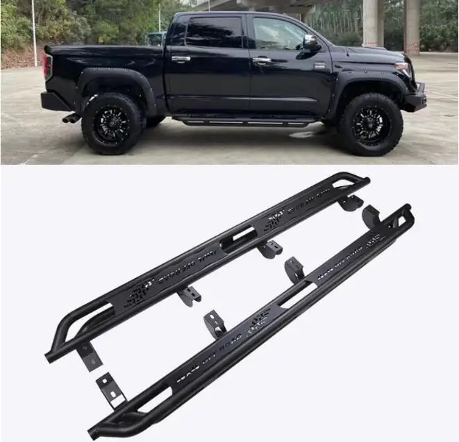 สำหรับ Toyota Tundra 2007-2021สแตนเลสสีดำรถด้านคณะกรรมการขั้นตอนบาร์ Guard เหยียบ