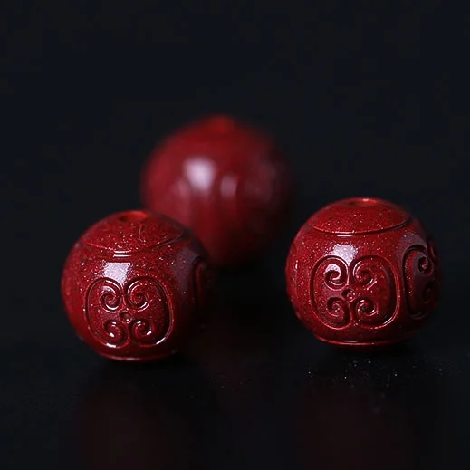 5A Natural Cinnabar Fortune Zinnober Genuine Vermilion Single Bead DIY Jewelry Material