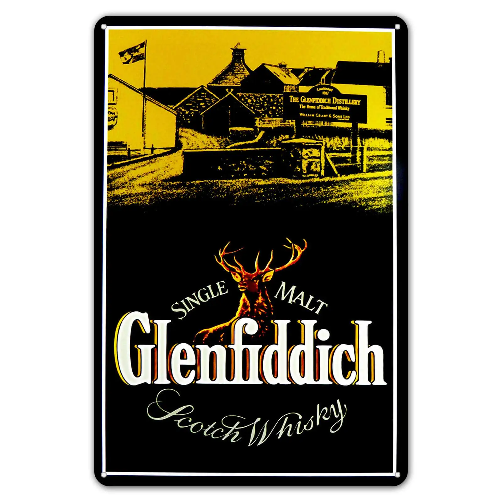 1p, ZYPENG letrero de Metal pared de cocina Glenfiddich whisky cartel de estaño cartel de pared de Metal Retro cartel Vintage de Metal es