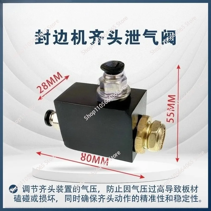 Edge banding machine flush head pressure relief valve device
