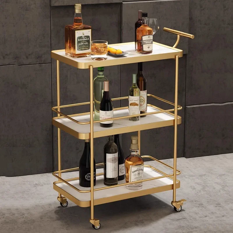 Rolling Cart Organizer Trolley Kitchen Headboards Metal Beach Utility Trolley Serving Wine Rack Cabeceros Hotel Furniture