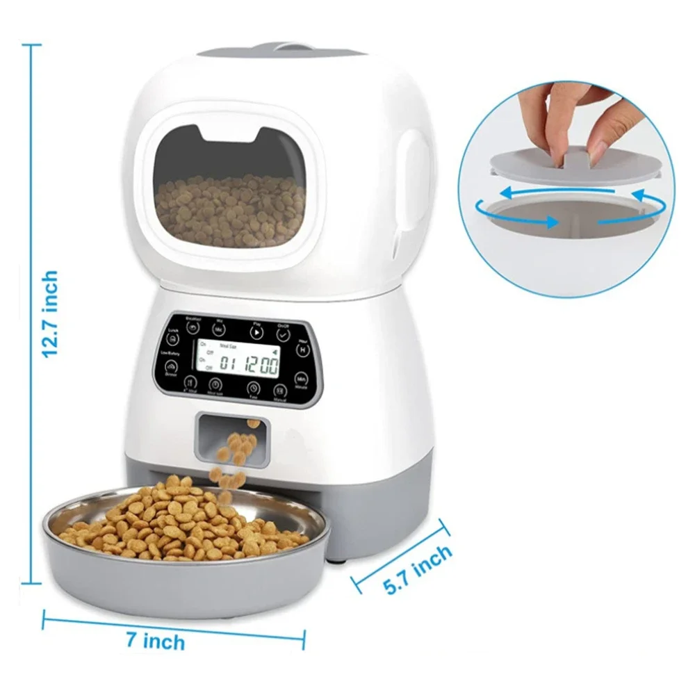 3.5L Automatic Pet Cat Feeder WiFi Smart Swirl Slow Dog Feeder With Voice Recorder Large Capacity Timing Dog Cat Food Dispenser