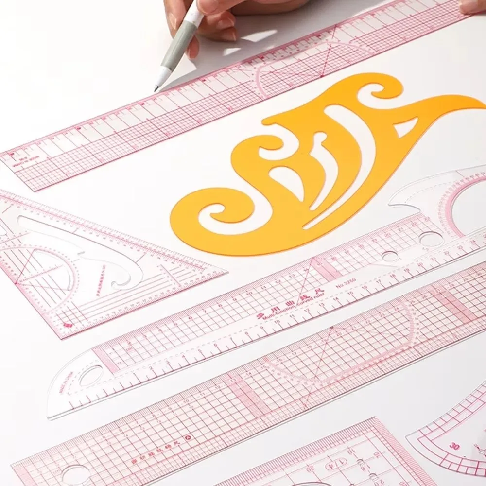 Flexible French Curve Ruler Clear Lines Plastic Dressmaking Ruler Complete Tools High Accuracy Pattern Drafting Ruler