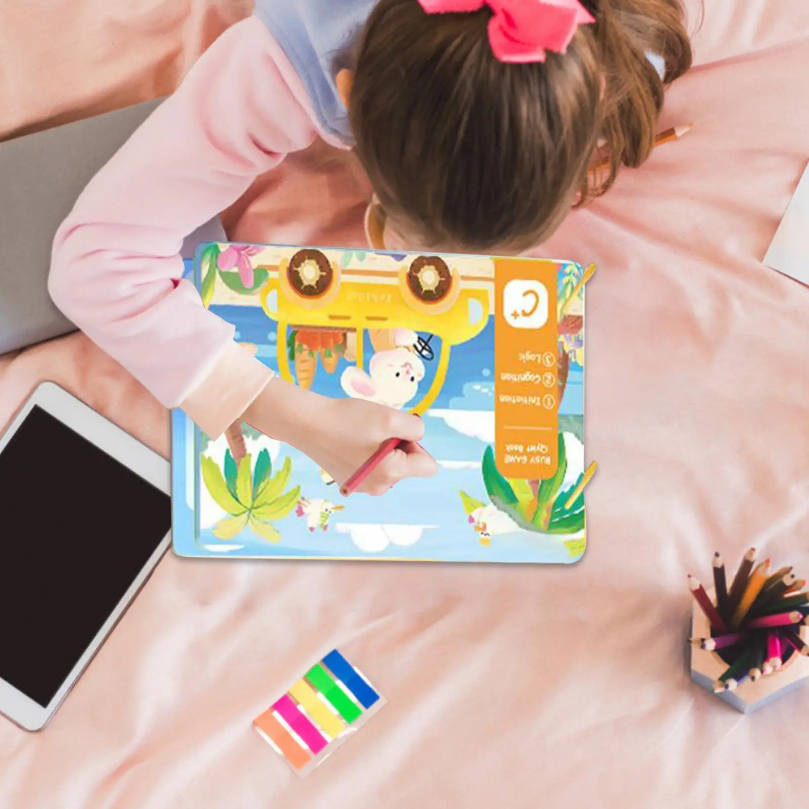 Baby Activity Book Flexible Educational Learning Toys Interactive Book For Babies For Car Airplane Restaurant Stroller High