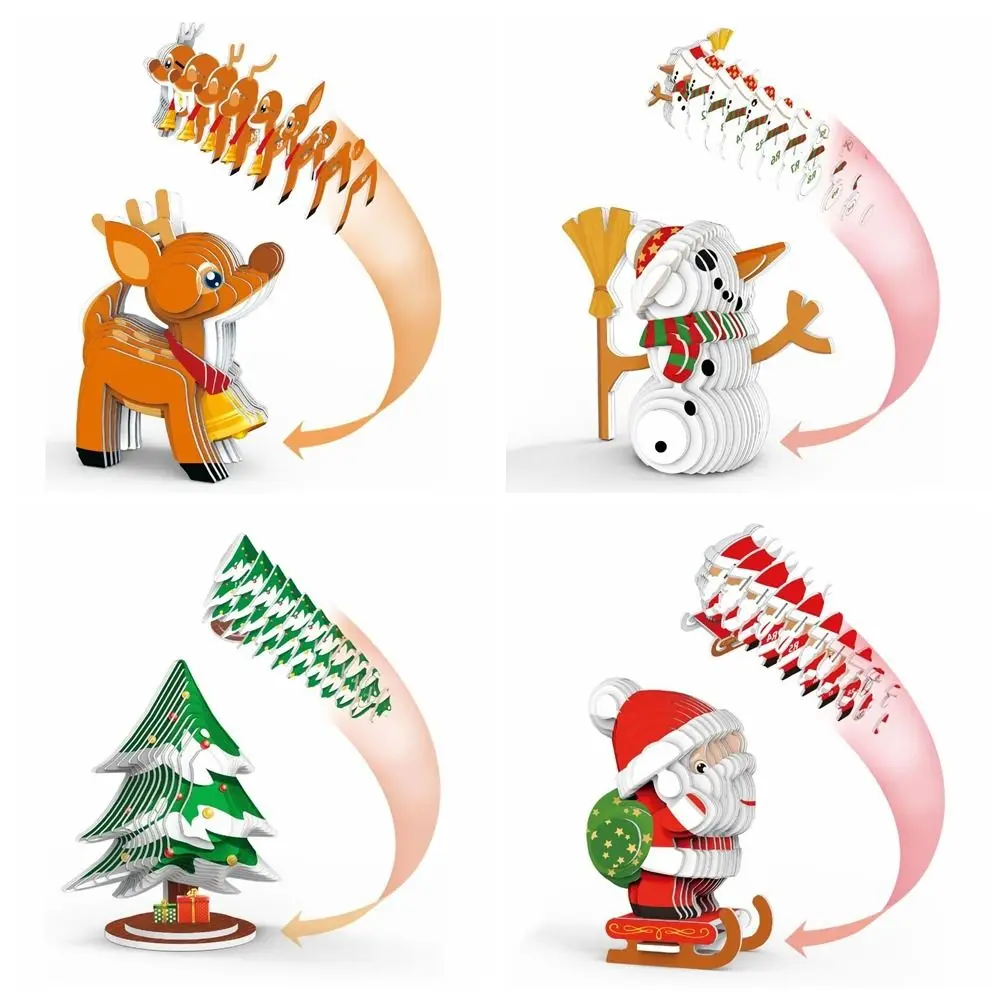 

Santa Claus Model 3D Paper Puzzle Model Toy Snowman Elk Christmas 3D Paper Puzzle Toy 3D Paper 3D Stereo Puzzle