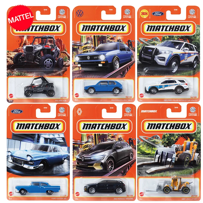 Original Mattel Matchbox 30782 Car Toys 1/64 24F Volkswagen Golf Ford 300 Renault Vehicle Toy for Boys Collection Birthday Gift