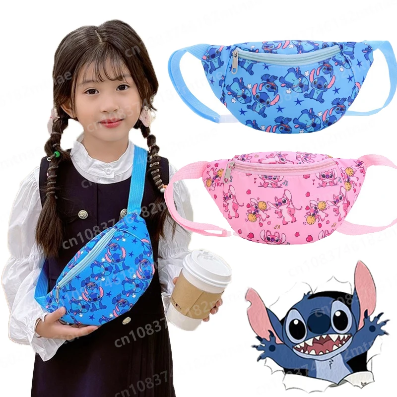 

Kawaii Stitch Shoulder Bags Cartoon Chest Bag for Boys Girls Travel Satchel Casual Portable Large Capacity Totes Backpacks Gifts