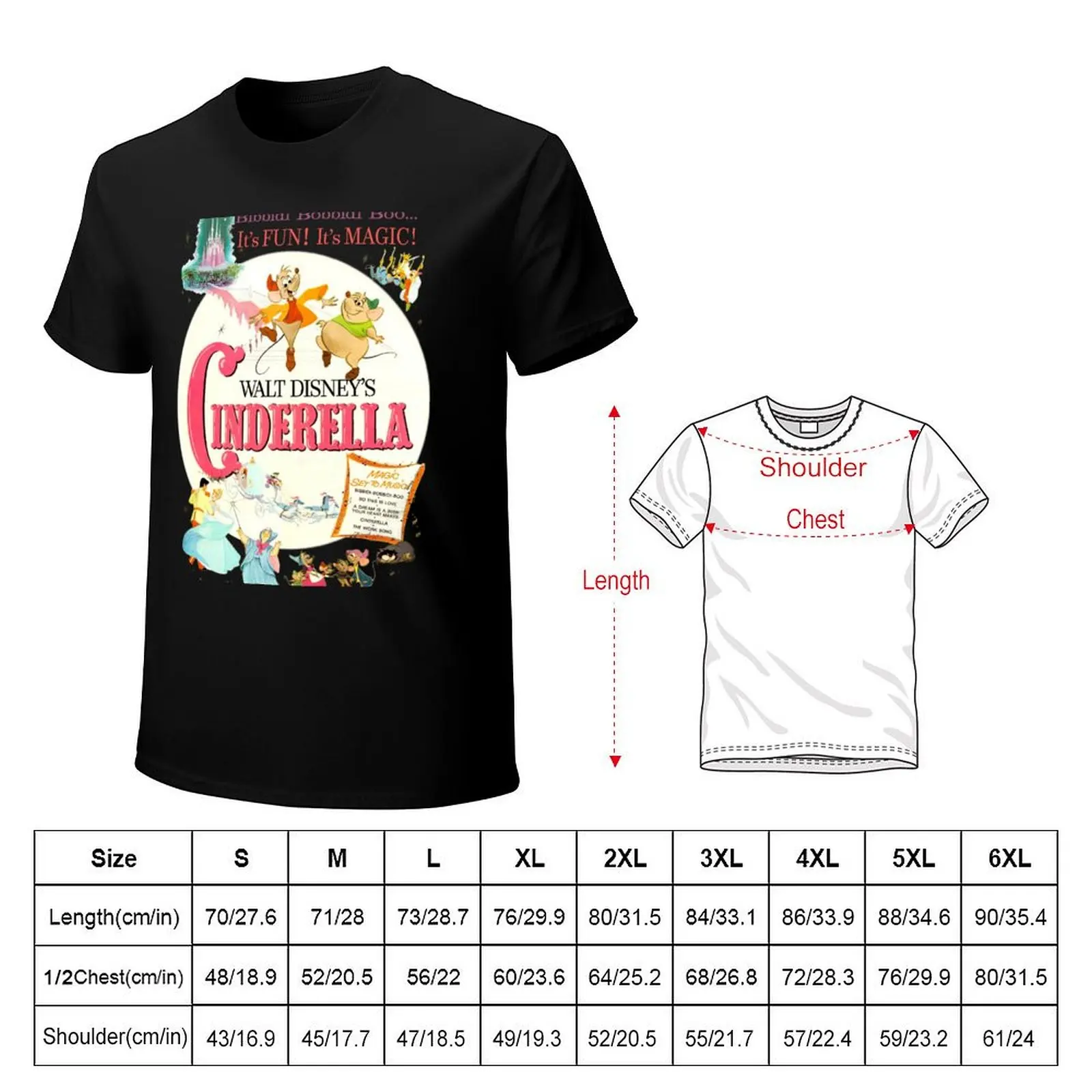 Cinderella - Vintage Poster T-shirt funnys Blouse animal prinfor boys Men's t-shirts