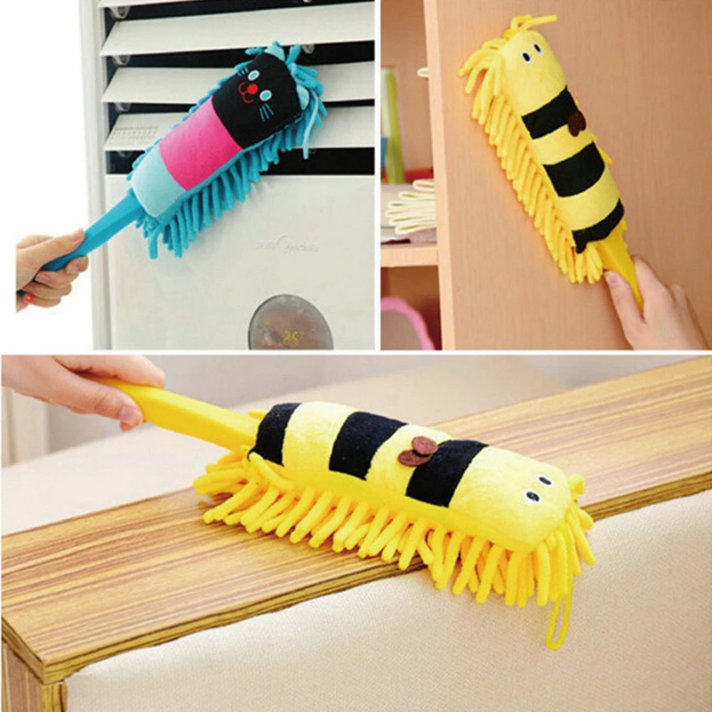 Microfiber Duster Brush Mini Cartoon Animal Dust Removal Cleaner Anti Dusting Brush Home Hand Air-condition Feather Car Cleaning