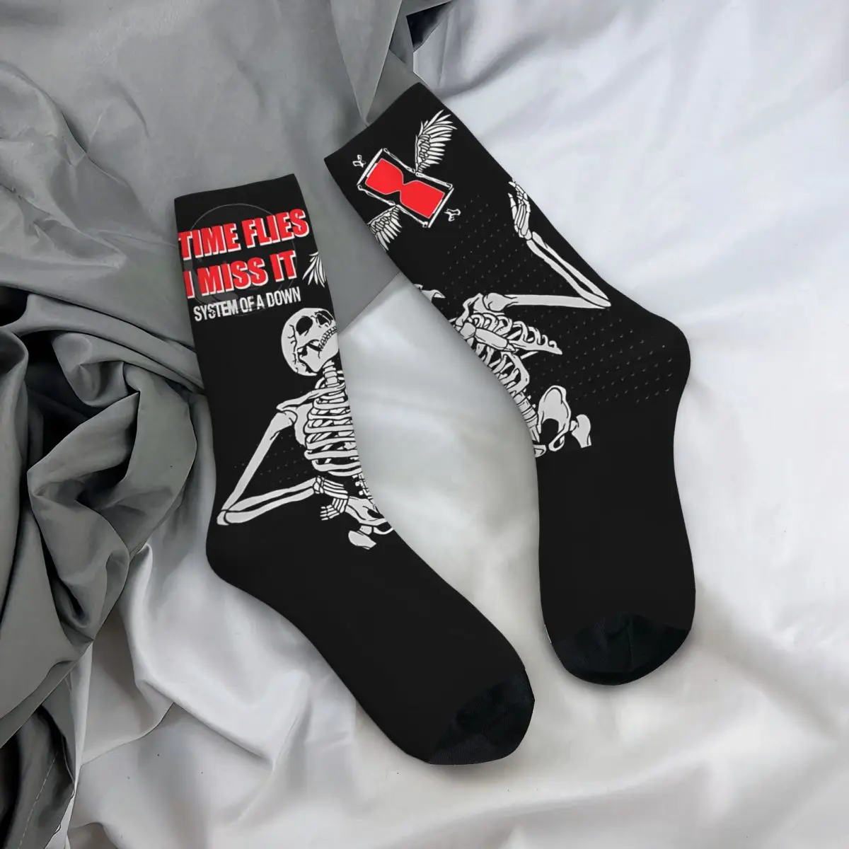 Chaussettes de Compression Rétro Adtos pour Homme, Unisexe Chaussettes d'équipage de fantaisie imprimées à motif de style Down Street System