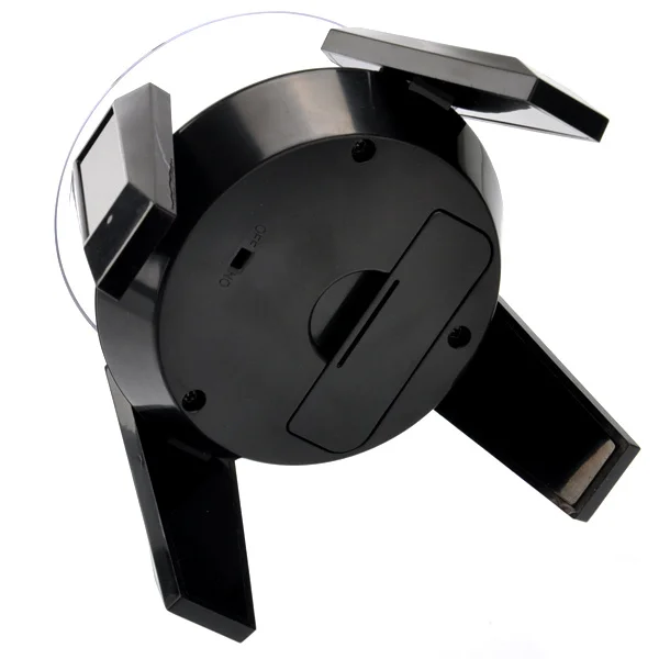

4 Built-in Solar Panels Solar Rotating Display 360 Degree Stand Turntable for Cell Phone Watch Jewelry Black Rotating Display