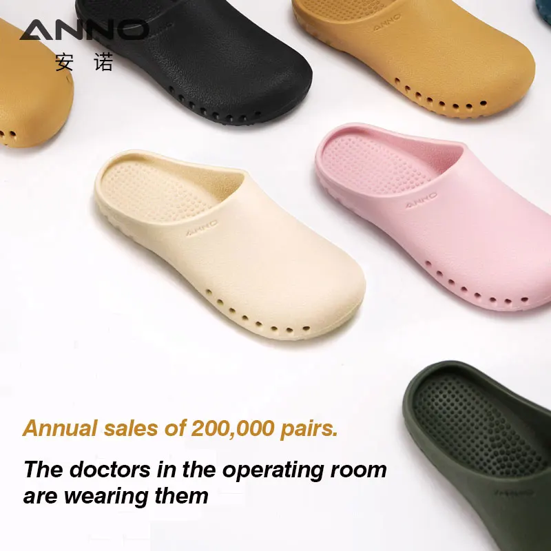 

ANNO Soft Nurses Medical Shoes Anti-slip Protective Clogs Operating Room Lab Slippers Chef Work Flat Clog Hospital Foot Wear