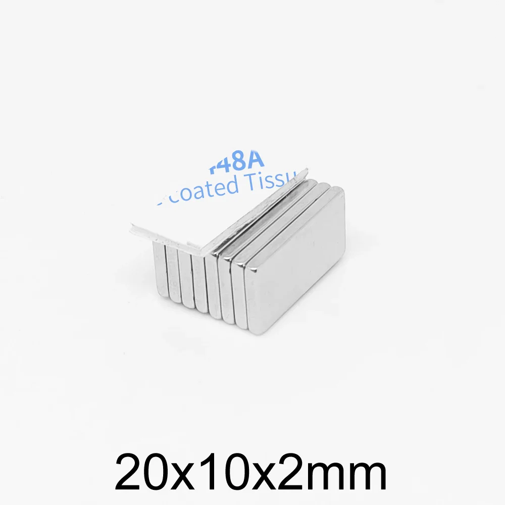 20x10x2 Block Search Magnet With 3M Double-Sided Adhesive Tape 20*10*2 Strong Neodymium Magnets 20x10x2mm