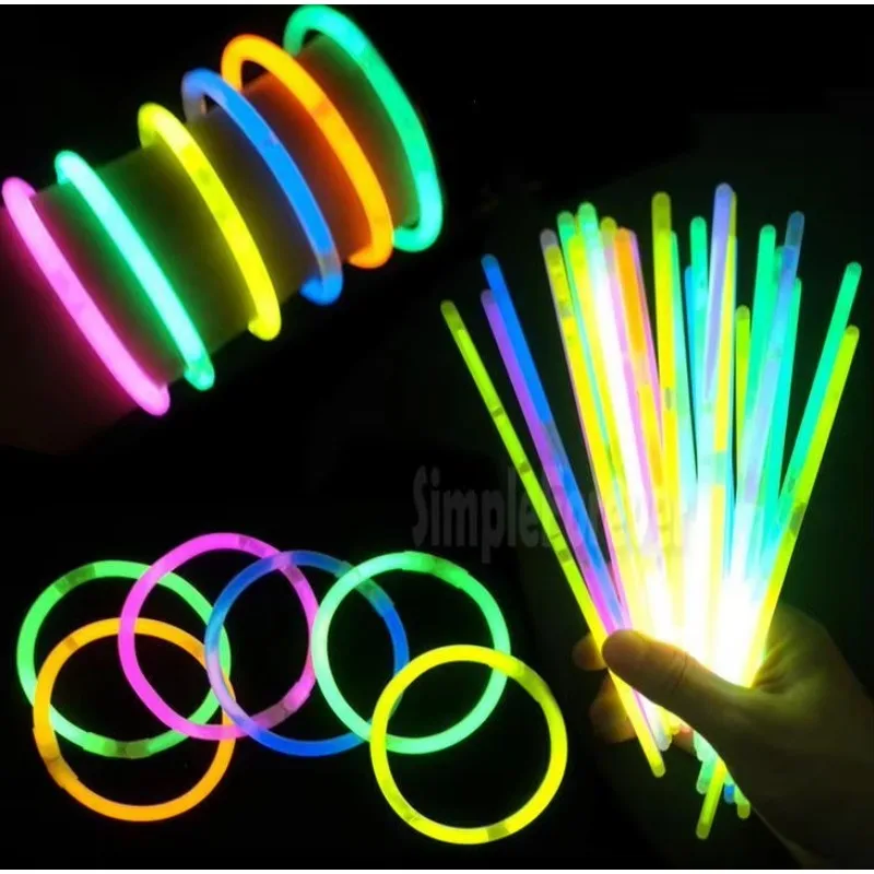 4000pcs/lot 20cm Multi Color Glow Light Stick Bracelets Necklace Glowsticks Xmas Christmas Party Supplies Neon Fluorescent Stick