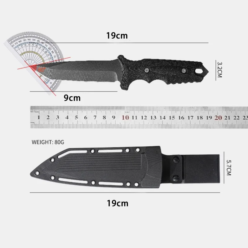 Outdoor straight knife high hardness sharp outdoor knife sharp knife survival knife tactics fishing self-defense camping pocket