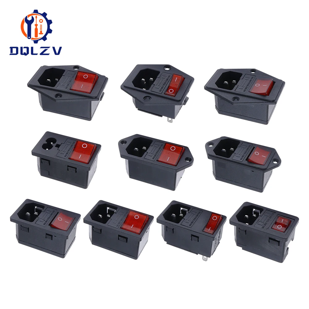 AC-14-F16 Full Copper Integrated Power Socket DB-8-8 AC-14-F19 AC-01 For KCD1 10A Plug Male Connector KCD4 KCD3 Power Socket New