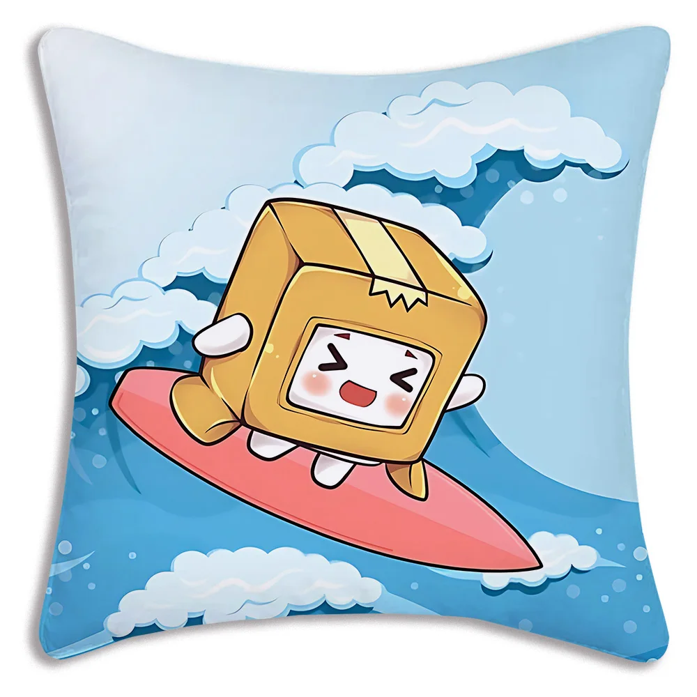 Pillow Covers L-Lankyboxes Cartoon Sofa Decorative Home Double-sided Printing Short Plush Cute Cushion Cover