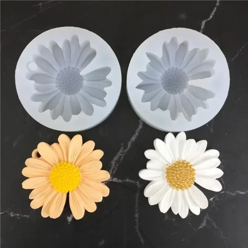 Flower Daisy Silicone Candle Mold Aromatherapy Soap Mold for Candle Making Kit DIY Flower Handmade 3D Candle Mold