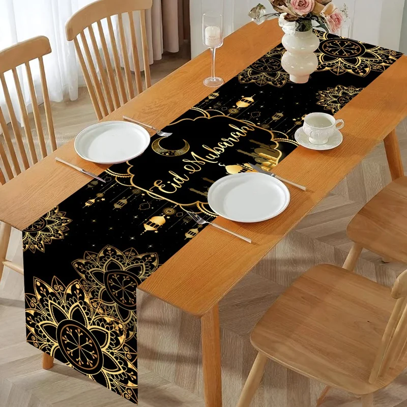 رمضان كريم القمر ستار الجدول عداء عيد مبارك زينة 2026 للمنزل الإسلامي مسلم لوازم الحفلات الثريا غطاء الطاولة